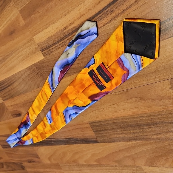 Jerry Garcia Men's Necktie Blue Yellow 100% Silk Liquid Torso Collection 53 - Picture 7 of 9